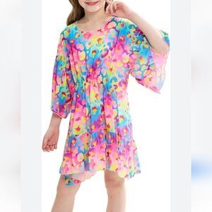 Beach Cover Up for Girls Leopard  Swim Bathing Suit Coverup Size OSFM